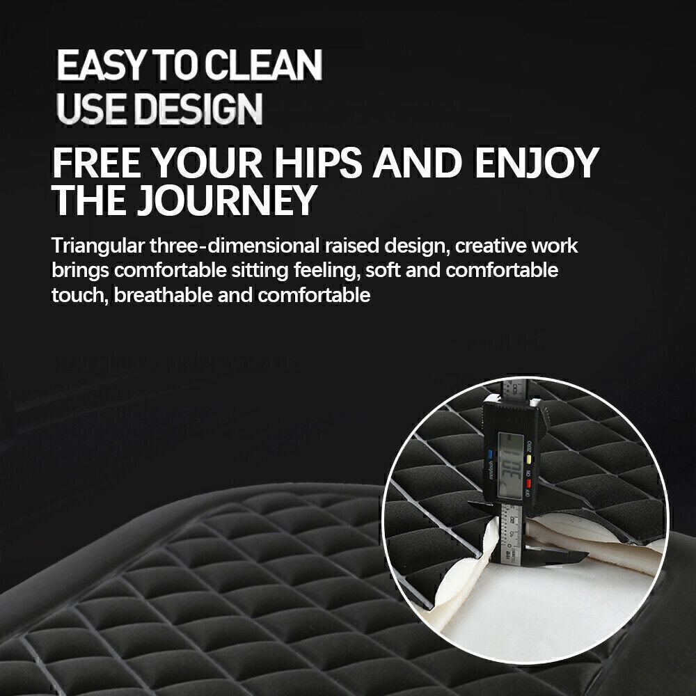 Memory Foam Car Seat Cushion – Breathable & Non-Slip Support Pad (46x48cm) Cover Protector