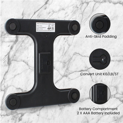 Digital Bathroom Scales 180KG Body Weight Weighing Scale Smart LED Electronic