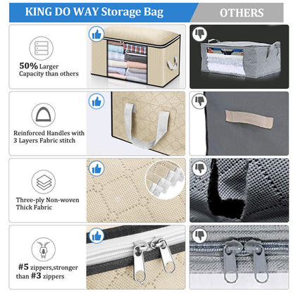 4-in-1 Zip-Up Storage Set – Foldable Organisers for Underbed, Wardrobe & Closet Tidy
