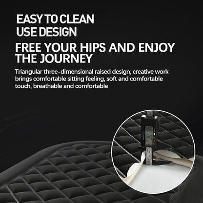 Memory Foam Car Seat Cushion – Breathable & Non-Slip Support Pad (46x48cm)  Cover Protector