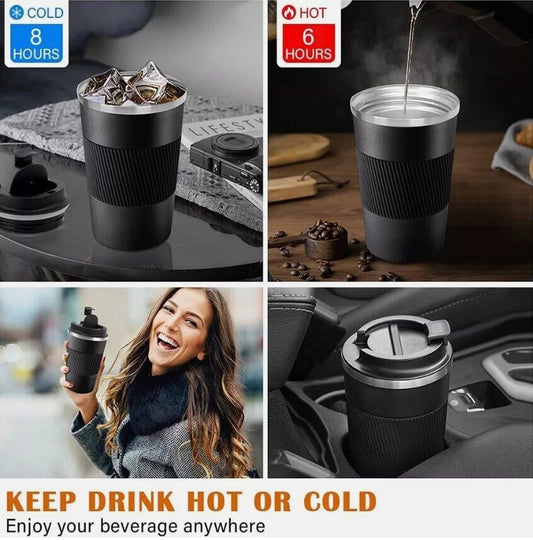 Leakproof Insulated Travel Coffee Mug (Stainless Steel, 510ml)